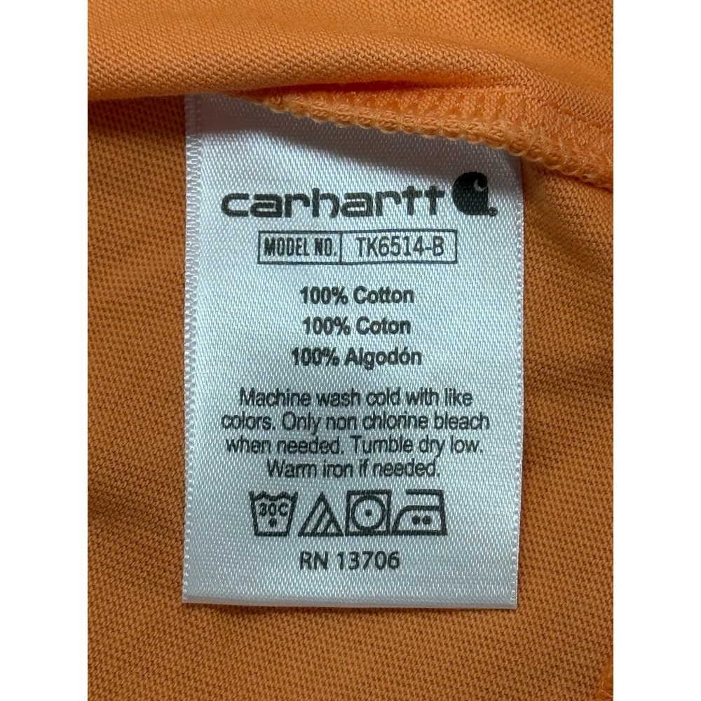 Carhartt Boys Pocket T-Shirt Tangerine Short Sleeve - Picture 5 of 7
